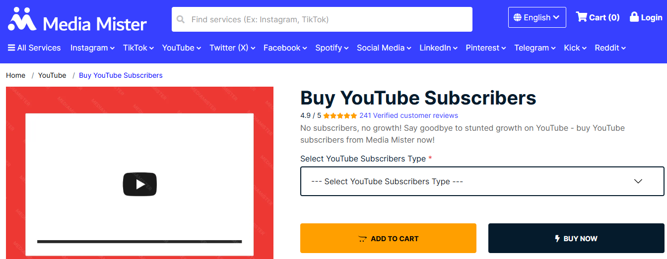 Media Mister offers flexible Subscriber delivery scheduling, making it suitable for YouTube channels of all sizes.