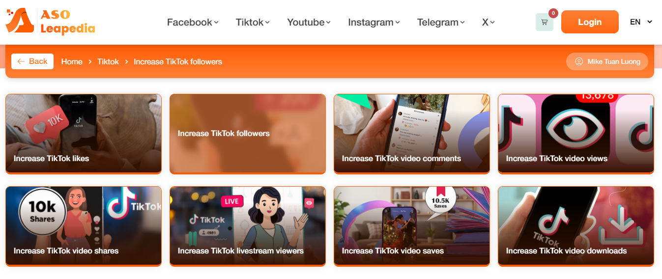 Increase TikTok Followers safely and quickly with ASOLeapedia's services.